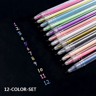 Office Supplies✖9/12 PCS Colored Gel Pens Set Journal making colorful neutral Replaceable pen Fine point 0.6mm Student