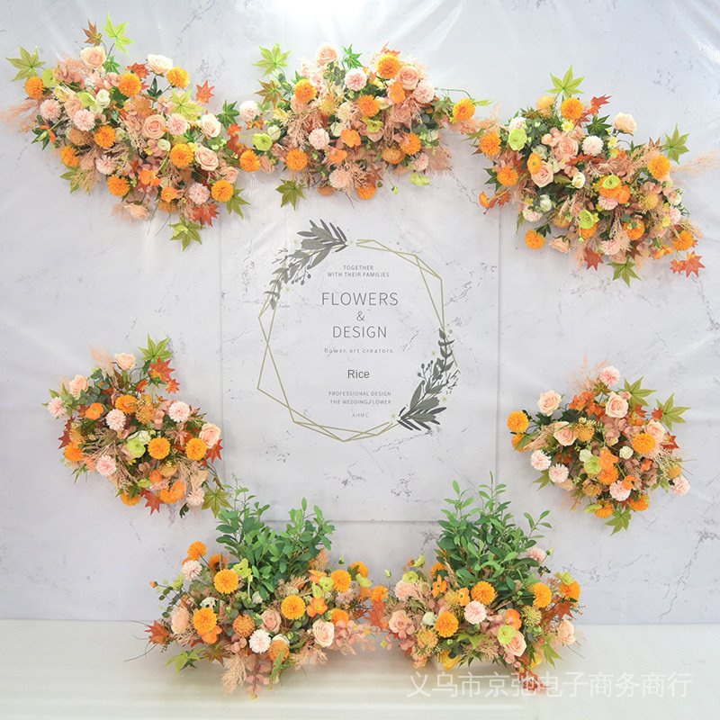 ดอกไม้ประดิษฐ์-ดอกซากุระประดิษฐ์-พลาสติก-สีส้ม-สําหรับตกแต่งเพดาน-งานแต่งงาน