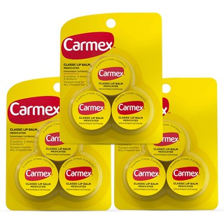 สินค้า Carmex 20v7 Jar 1 ตลับ ลิปมันแบบตลับ Classic Lip Balm Medicated 0.25 oz ป้องกันปากแห้ง It soothes heals protects Lips