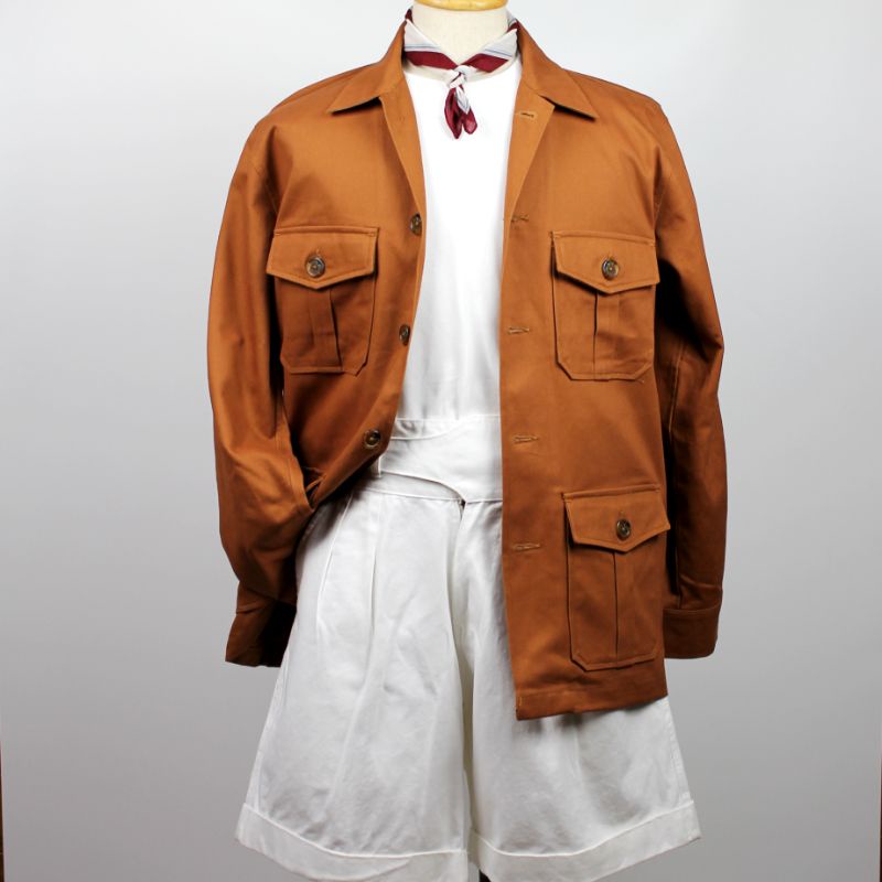 1811tshirt-เสื้อแจ็คเก็ตซาฟารี-รุ่นกระเป๋าแบน