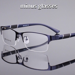 ใหม่ผู้ชายแว่นตาขนาดลบสายตาสั้นแว่นตากรอบโลหะแว่นตาป้องกันรังสี แว่นลบ -0.5° to-6.0°