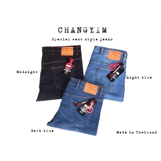 กางเกงยีนส์ทรงกระบอกเล็ก ผ้ายืด ซิบ By CHANGYIM ไซต์ 40-50"