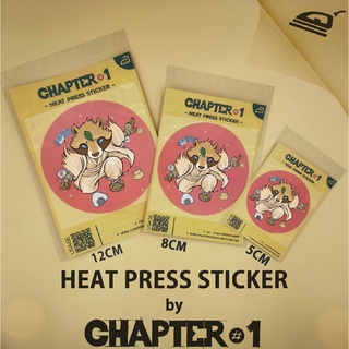 สติกเกอร์รีดร้อน ลาย ทานูกิ ขนาด 5 ,8 , 12 ซม. / Tanuki Heat Press Sticker 5, 8, 12 cms