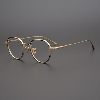 ♙MASUNAGA Zeng Yong แว่นตาญี่ปุ่นสไตล์ฮ่องกง pure titanium ultra-light ไม่สม่ำเสมอสายตาสั้นกรอบแว่นตา GMS-846