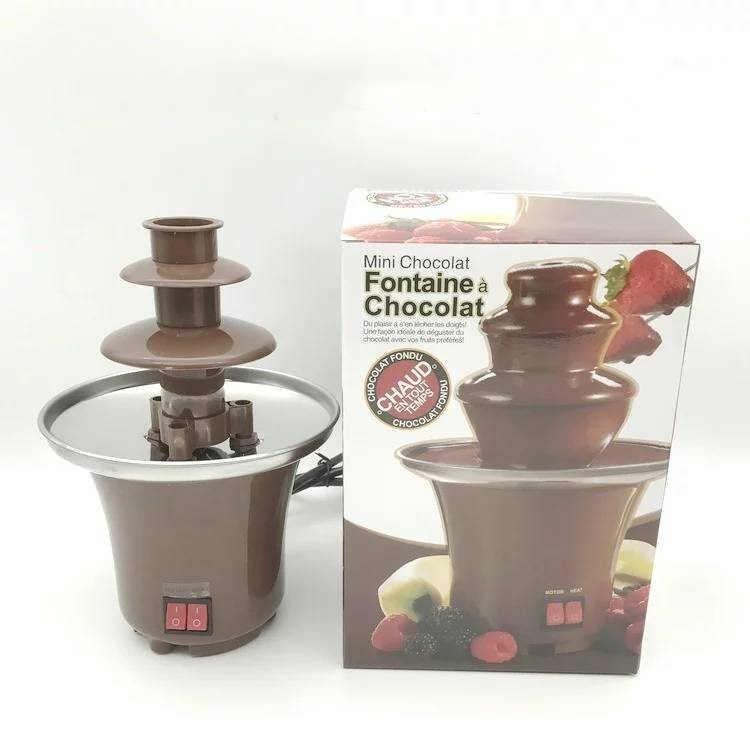 พร้อมส่ง-เครื่องทำนำพุช็อคโกแลตขนาดเล็ก-chocolate-fountain-machine-เครื่องทำช็อคโกแลตฟองดู3ชั้นขนาดเล็ก-พร้อมส่ง