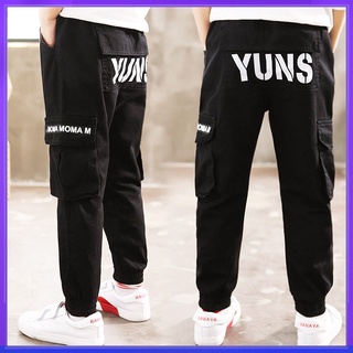 Baby Pants cotton overalls Kids Long Big Boys Bottoms Korean Casual Trousers Multi-pocket