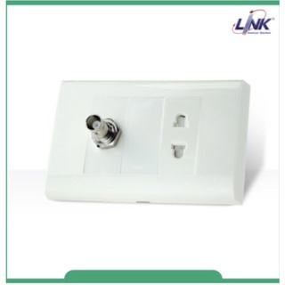 Link UC-1011 SMART CCTV BNC OUTLET w/2P Socket เต้ารับ CCTV มีปลั๊กไฟในตัว รหัสสินค้า UC-1011