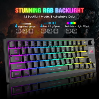 ชุดคีย์บอร์ด และเมาส์เล่นเกมไร้สาย RGB Backlit แบบชาร์จไฟ