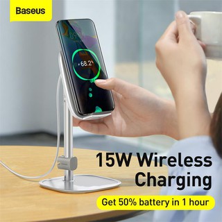 Baseus 15W Wireless Charger Stand For iPhone Samsung Xiaomi Adjustable Tablet Stand Desktop Mobile Phone Holder For iPad Pro Air