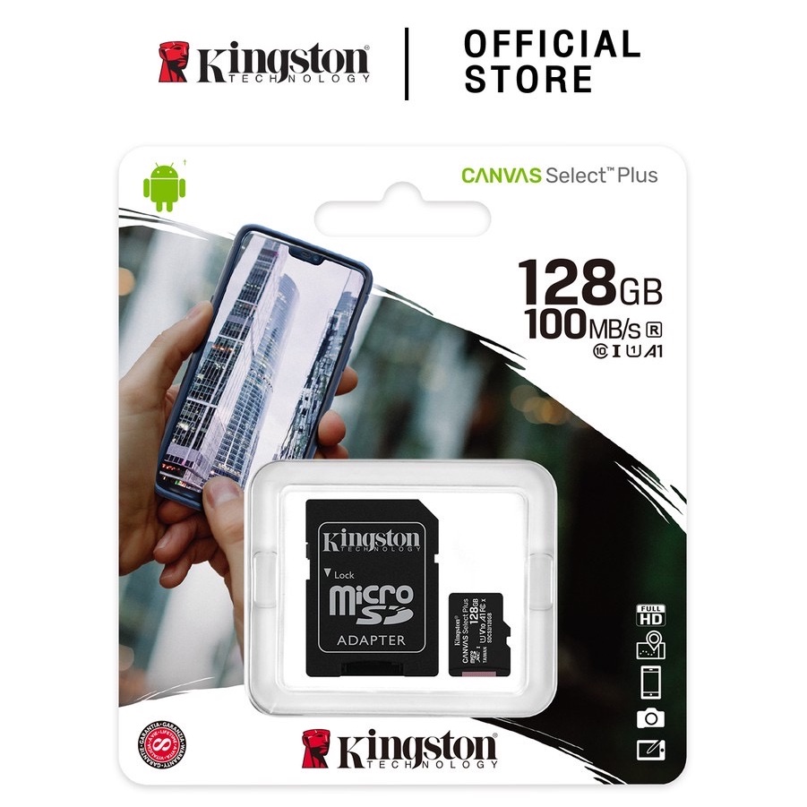 ภาพหน้าปกสินค้าKingston micro SD CARD 128GB Class 10 ( ของแท้ประกันศุนย์ ) จากร้าน cs.cam บน Shopee