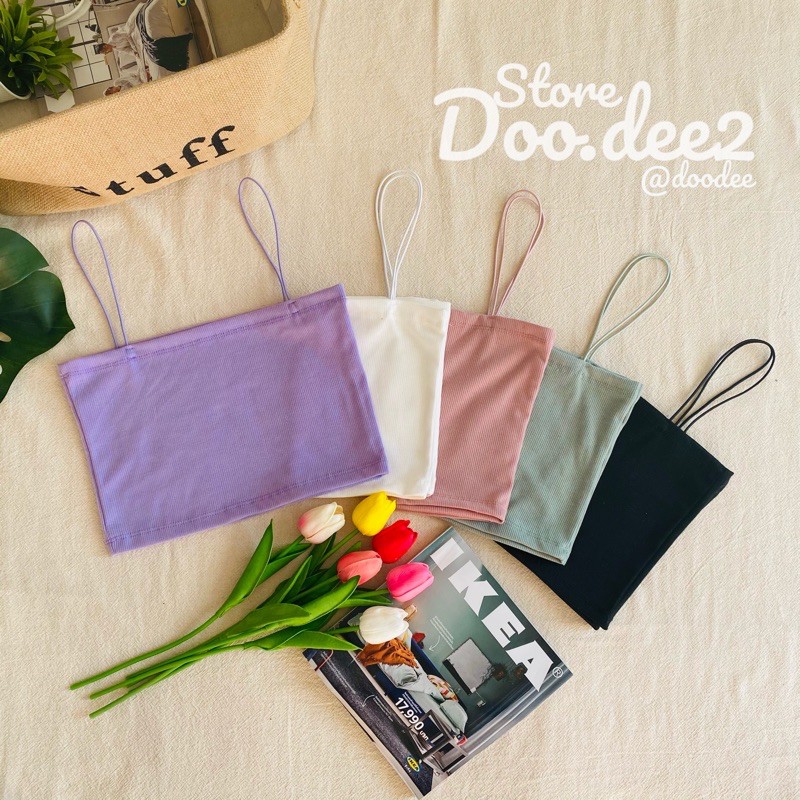 ภาพหน้าปกสินค้า️DOODEE2 ️เสื้อครอปสายเดี่ยวสปาเกตตี้ ผ้าร่อง จากร้าน doo.dee2 บน Shopee