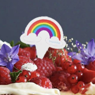 ป้ายปักตกแต่งเค้ก ป้ายท็อปเปอร์ อุปกรณ์ตกแต่งเค้กวันเกิด Party Cake Topper ป้ายปักเค้ก Mini Rainbow