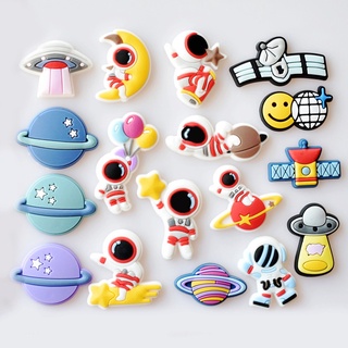 เข็มกลัด รูปจรวดอวกาศ UFO Jibits น่ารัก สําหรับตกแต่งรองเท้า
