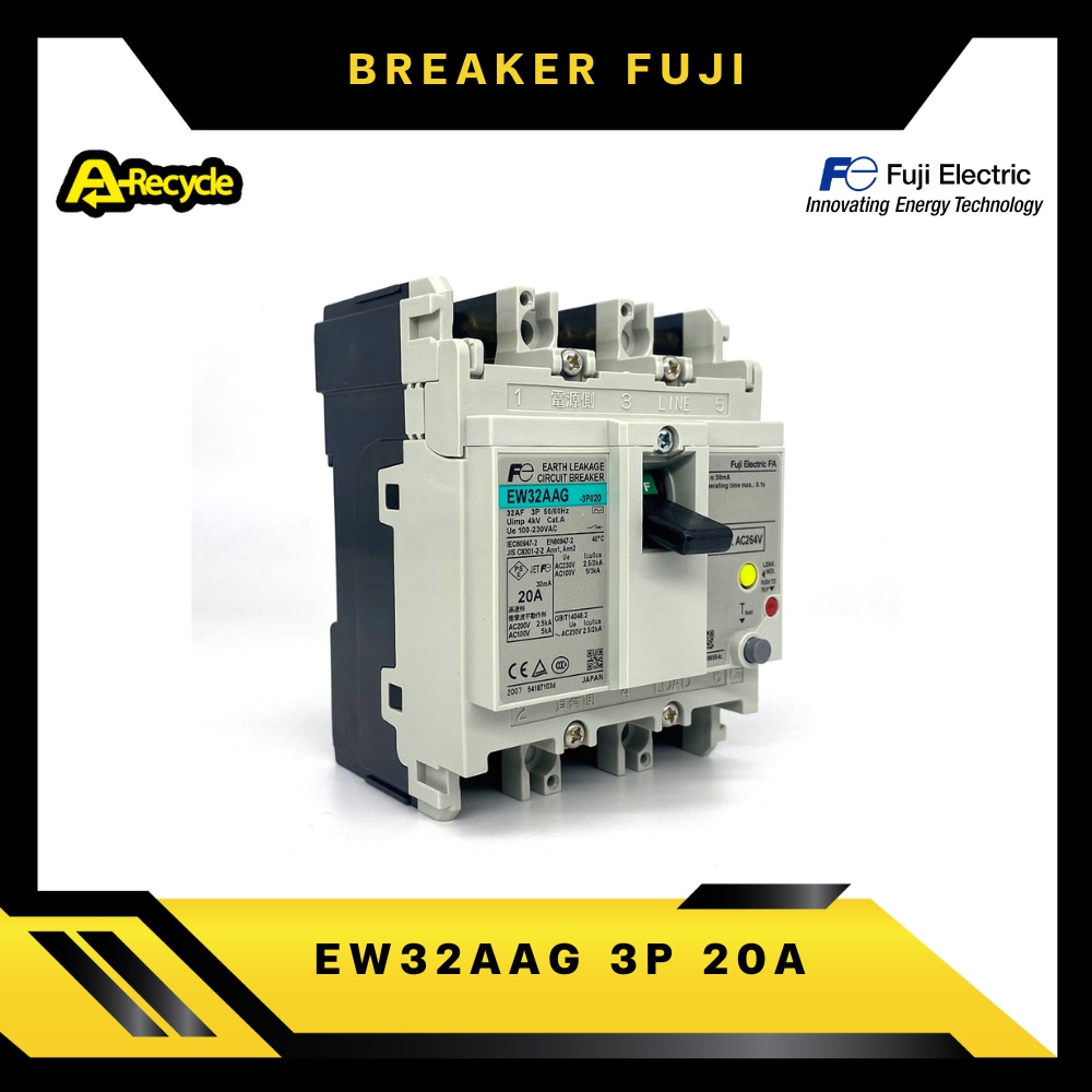 fuji-elcb-ew32aag-3p-20a-30ma-100-230vac-breaker