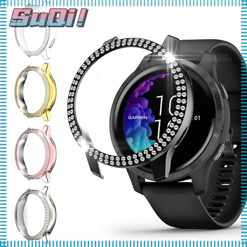 ภาพหน้าปกสินค้าSUQI Bling Protective Case Diamonds Protective Cover For Garmin Venu