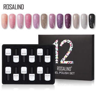 Rosalind สีทาเRosalind สีทาเล็บเจล สีกริสเตอร์ นีออน 7 ml จำนวน 12 ขวด มาในกล่อง Box Set สวยหรู คละสี มีเก็บปลายทาง