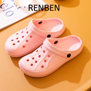 สินค้า RENBEN2022รองเท้าแตะผู้หญิงฤดูร้อนรุ่นใหม่รองเท้าแตะรูระบายอากาศรองเท้าแตะชายหาดกันลื่น