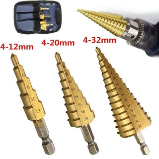 ดอกสว่านสเต็ป 3Pc Hss Step Cone Taper ดอกเจดีย์ ดอกเดียวเจาะได้หลายขนาด