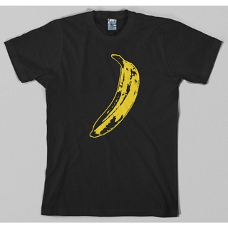 คอลูกเรือเสื้อยืดคอกลม[พร้อมส่ง] เสื้อยืดกํามะหยี่ พิมพ์ลายกราฟฟิค Andy Warhol Banana Nico Lou Reed แฟชั่นฤดูร้อนผ้าฝ้าย