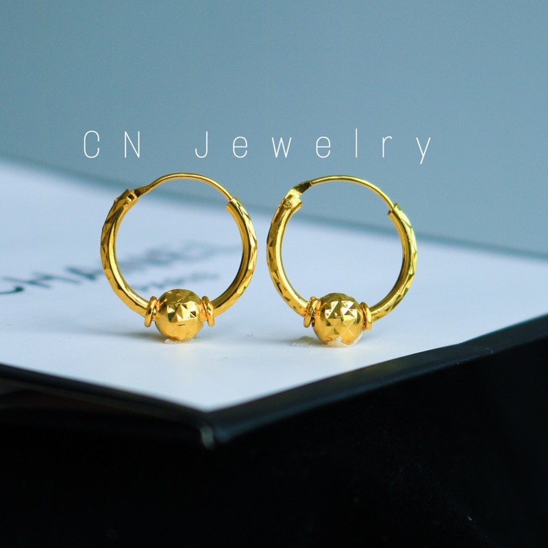ต่างหูห่วงทอง-ตุ้มเตี่ยว-14mm-รุ่นo5-1คู่-cn-jewelry-earings-ตุ้มหู-ต่างหูแฟชั่น-ต่างหูเกาหลี-ต่างหูทอง
