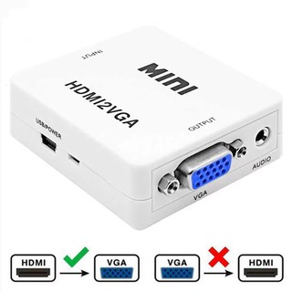 MINI HDMI TO VGA Adapter VGA2HDMI Converter Digital Analog HD 1080PสำหรับPCแล็ปท็อปแท็บเล็ตจอแสดงผลHDMI VGA