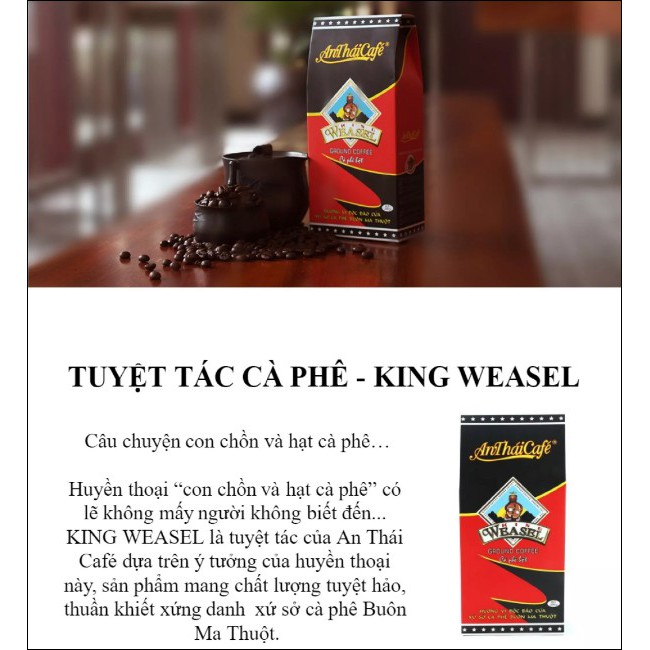 กาแฟขี้ชะมดแท้-กาแฟเวียดนามแท้-king-weasel-กาแฟขี้ชะมดคั่วบด-200g-anth-icaf-แท้100-หอมอร่อยเข้มเต็มสูตร