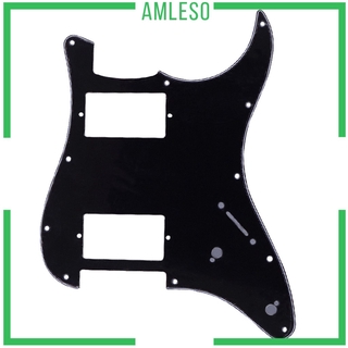 ( Amleso ) 2ply St / Sq / Ss Pickguard แผ่นกันรอยสําหรับกีตาร์ 11 หลุมสีดํา