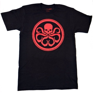 【🔥🔥】100%cotton เสื้อ ยืด ราคา ส่ง Marvel Hydra Symbol On Black T-Shirt men เสื้อ ยืด ผู้ชาย คอกลม โอเวอร์ ไซส์