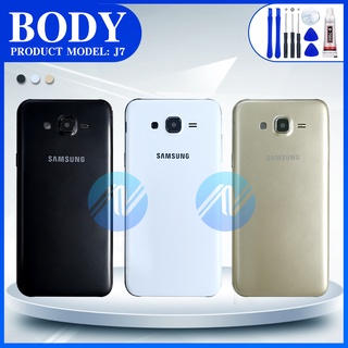 （คุณภาพสูง）Body Samsung J7/J700/J7(2015) อะไหล่บอดี้ เคสกลางพร้อมฝาหลัง Body For Samsung j7 2015/j700