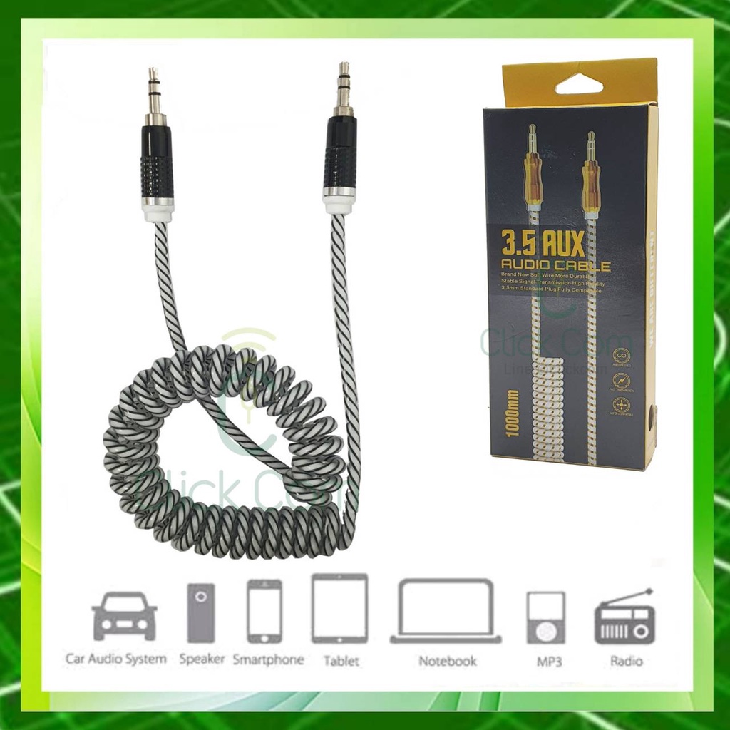 cable-aux-3-5-audio-1000mm-สายสปริงส์