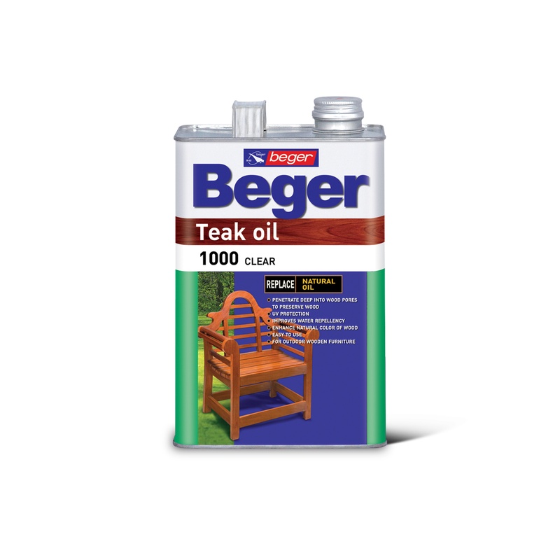 beger-teak-oil-น้ำมันรักษาเนื้อไม้-ทนแดด-ทนฝน-โชว์เนื้อไม้จริง-เฟอร์นิเจอร์ไม้ภายนอก-ขนาด-4-ลิตร