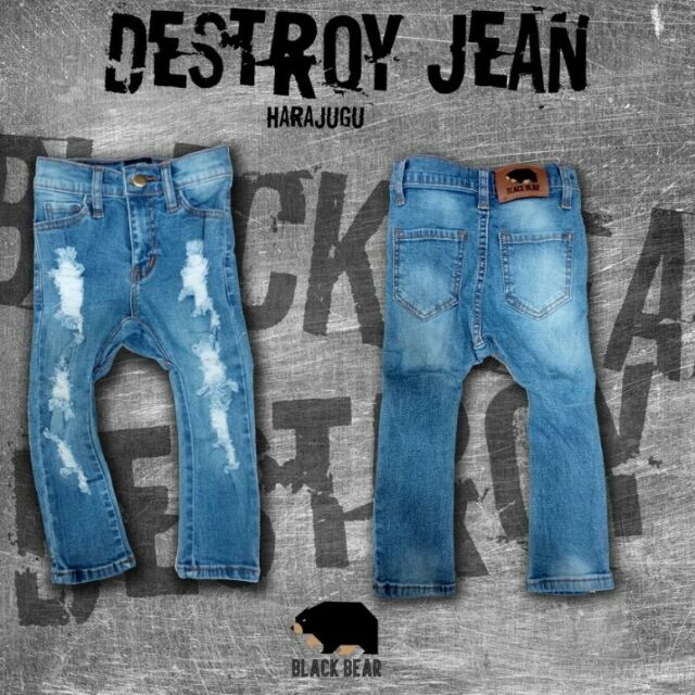 destroy-harajuku-ยีนส์-black-bear-jean