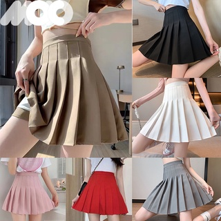 XS-3XL กระโปรงกากี กระโปรงทรงเอ มีชับใน สไตล์เกาหลี กระโปรงเทนนิเอวสูง JK skirt สีพื้น กระโปรงสั้น