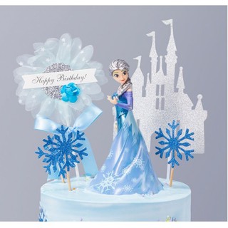 [พร้อมส่ง] ป้าย Frozen Princess Elsa สําหรับตกแต่งเค้กแช่แข็ง