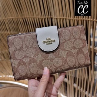 (แท้ 💯%‼ Factory) COACH C2874 TECH WALLET IN COLORBLOCK SIGNATURE CANVAS