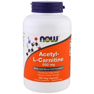 💥Pre Order💥Now Foods, Acetyl-L-Carnitine, 500 mg, 200 Veg Capsules
