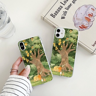 orange tree เคสไอโฟน  iPhone 11 12 พลัส cute 7 8 plus se2020 13 14 pro max phone case Xr 13 promax 8 Xs X max เคส นิ่ม