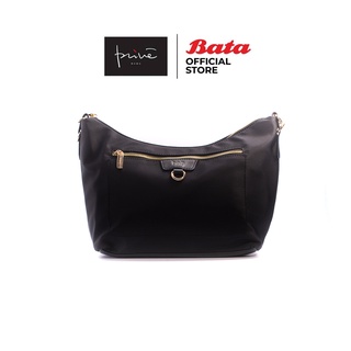 Bata บาจา ยี่ห้อ Prive กระเป๋าสะพายไหล่ กระเป๋าสะพายผ้าไน่ล่อน Shoulder Bag น้ำหนักเบา สำหรับผู้หญิง รุ่น Vivian สีดำ 9076015