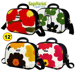 BagsMarket 🔥🎒กระเป๋าเดินทาง 12 นิ้ว กระเป๋าใส่เครื่องสำอาง กระเป๋าสะพาย ลายดอกไม้ มีให้เลือก 15 ลาย
