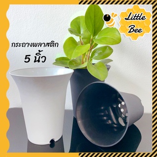 สินค้า [ กระถางปากแตร ] [พร้อมส่ง] กระถางปากแตร 5นิ้ว (12.5ซม.)  กระถางพลาสติก กระถางทรงสูง กระถางต้