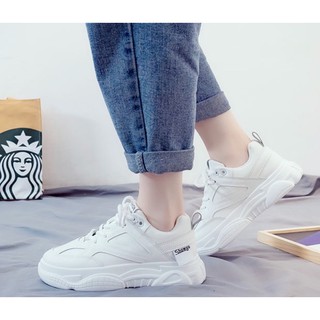 ภาพขนาดย่อของสินค้าMarian (รุ่นใหม่มาแรง)รองเท้าผ้าใบ รองเท้าแฟชั่น รองเท้าผ้าใบผู้หญิง เสริมส้น 5ซม A0262