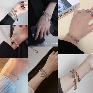 สินค้า สร้อยมือแฟชั่นเกาหลี สร้อยข้อมือผู้หญิง สร้อยมือกางเขน+ สร้อยมือมินิ สร้อยมือป๊อป