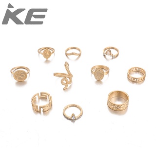 Ring Creative Vintage Character Diamond Ring Set Snake Ring 10 Piece Set for girls for women