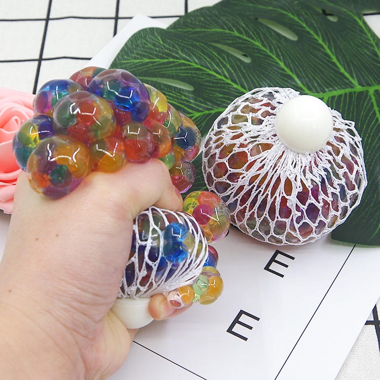 ของเล่นบีบคลายเครียด-มือบีบ-ลูกบอลเจล-พร้อมเชือกตาข่าย-นุ่มนิ่ม-บริหารมือ-กายภาพบำบัด-แก้ปวดมือ-0413