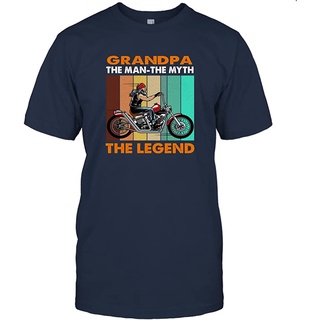 เสื้อยืดสีขาวเสื้อยืด พิมพ์ลาย Grandpa The Man The Myth The Legend ของขวัญวันพ่อ สําหรับผู้ชายS-4XL