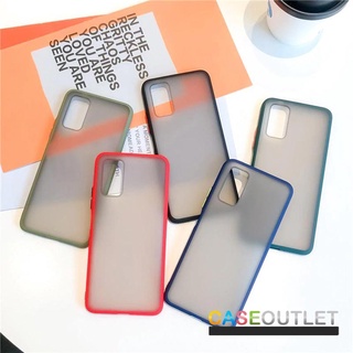 เคส Samsung Galaxy Note10 lite Note10lite TPU ใสขุ่น ปุ่มสี ไม่เป็นรอยนิ้วมือ