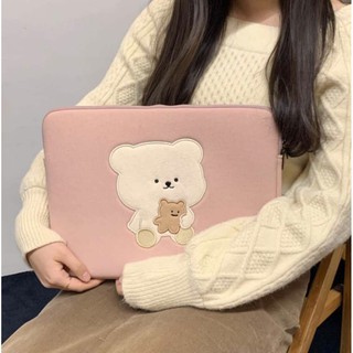 (Bentoy) Milkjoy กระเป๋าแล็ปท็อป ปักลายหมีน่ารัก สไตล์เกาหลี สําหรับแล็ปท็อป 13.3 13 12 11 10.5 10.2 นิ้ว