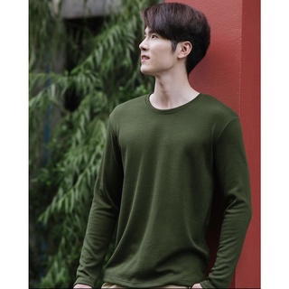 Backtobazix - Mens Long Sleeve เสื้อยืดแขนยาวผ้าวาฟเฟิล เนื้อนุ่ม ไม่ยับ 100%