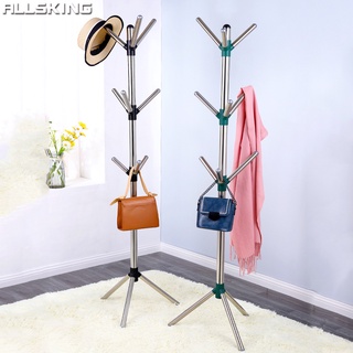 Allsking ราวแขวนผ้า ที่แขวนผ้า ราวตากผ้า Coat Rack ราวสแตนเลส ราวแขวน ราวสามขา แขวนกระเป๋า แขวนหมวก ที่แขวนผ้า