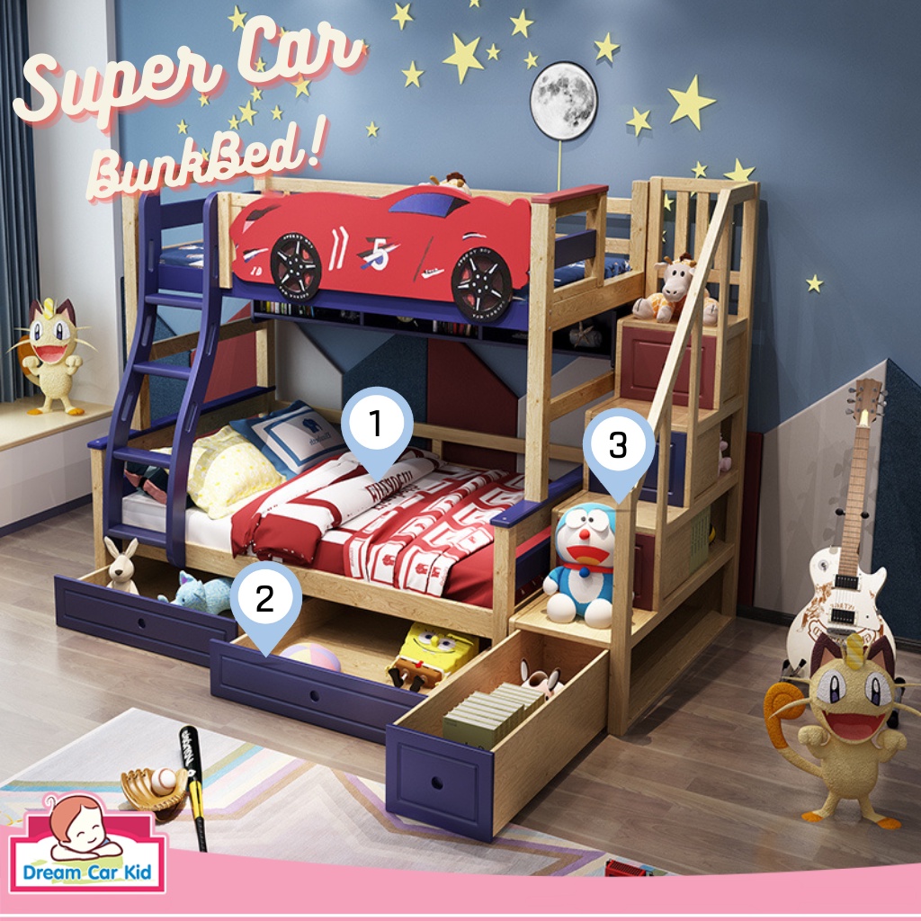 เตียง-2-ชั้น-super-car-bunk-bed-5-ฟุต-สีไม้-น้ำเงิน